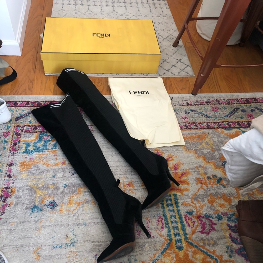 Fendi Rockoko Velvet Over he knew boots